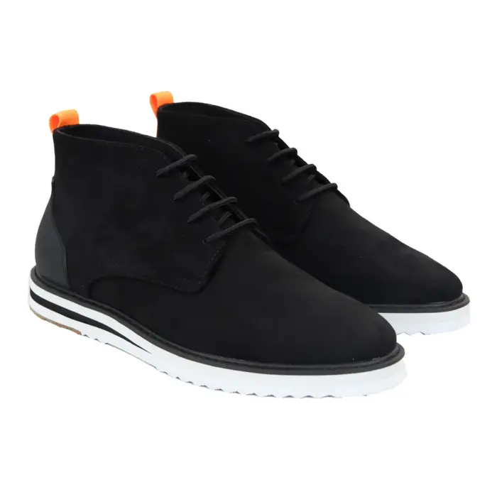 Men's Lace Up Suede Desert Ankle Boots Black Green - Image 2