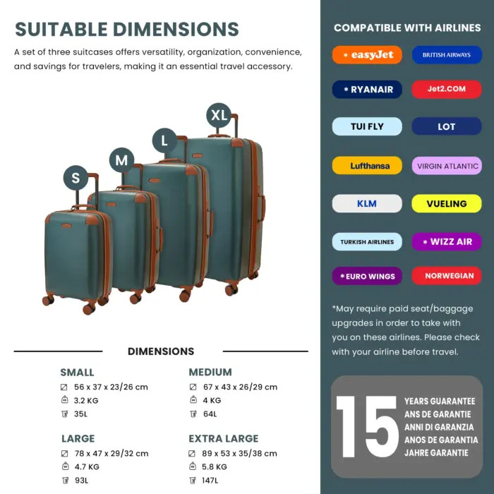 Luggage Suitcase Travel Bag Carry On Hand Cabin Check in Expandable Hard-Shell 4 Spinner Wheels Trolley Set | Carnaby - Image 55