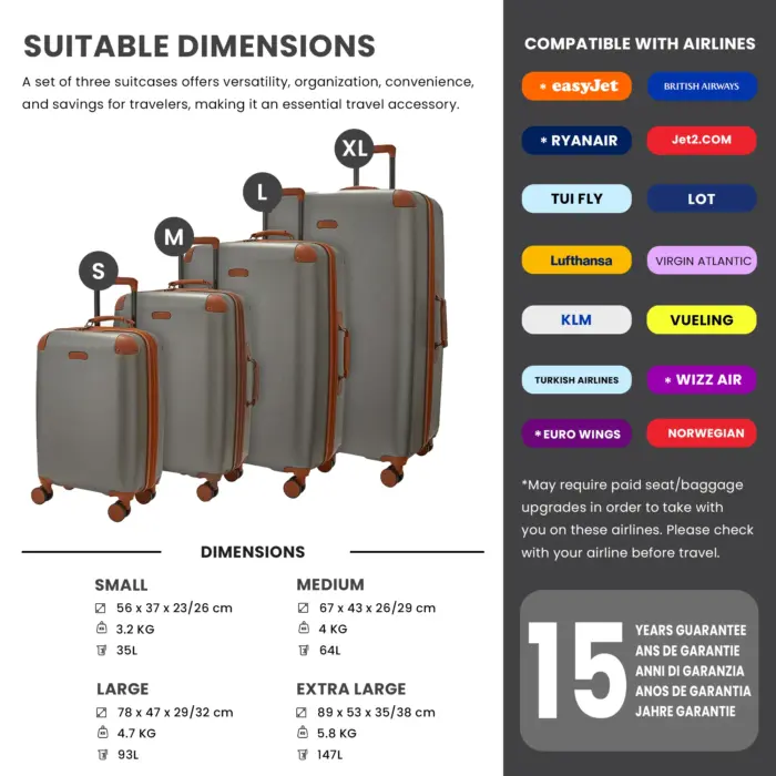 Luggage Suitcase Travel Bag Carry On Hand Cabin Check in Expandable Hard-Shell 4 Spinner Wheels Trolley Set | Carnaby - Image 77