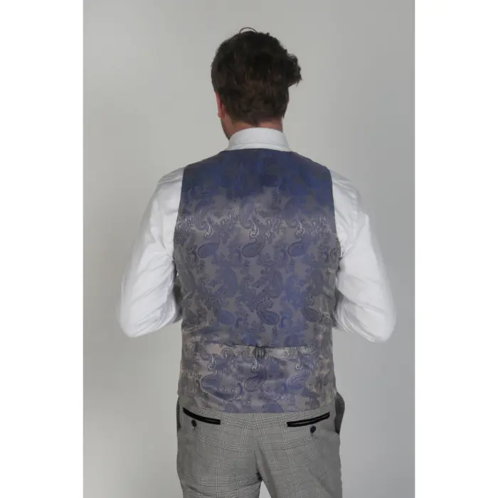 Hugo - Men's Check Grey Waistcoat Bussiness Office Wear - Image 2