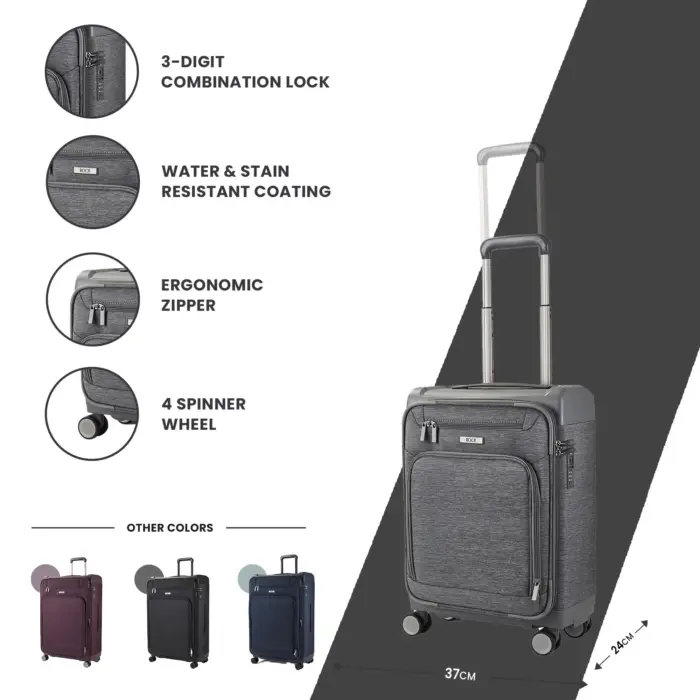 Luggage Suitcase Travel Bag Carry On Hand Cabin Check in Lightweight Expandable 4 Spinner Wheels Trolley Set | Parker - Image 12