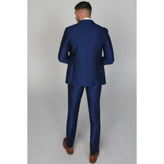 Kingsley - Men's Plain Blue Trouser Wedding Prom - Image 2