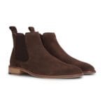 Bottines Chelsea à enfiler en daim marron pour homme - Knighthood Store
