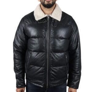 Men's Puffer Quilted Aviator Bomber Flying Fleece Lining Jacket - Knighthood Store