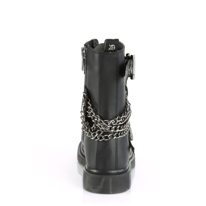 Botas Demonia Bolt 250, estilo punk rock, emo y gótico, unisex, negras, con cadena y cremallera - Knighthood Store