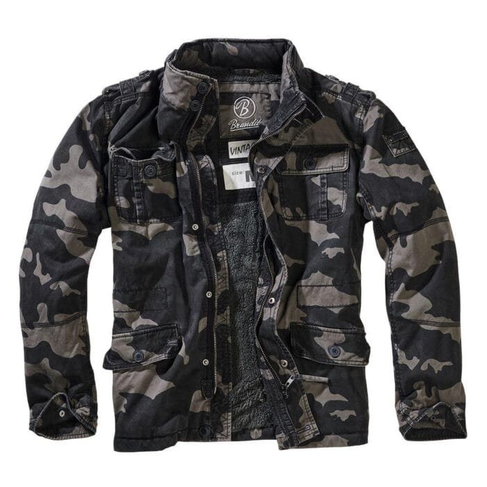 Giacca invernale Brandit Britannia, calda, trapuntata, foderata in pelliccia e con cerniera - Knighthood Store