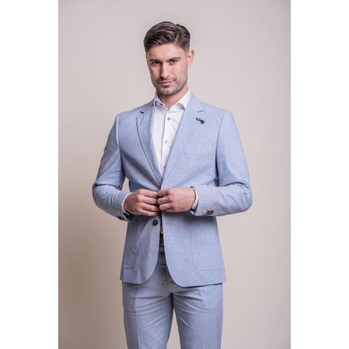 Mens Light Blue 2 Piece Summer Suit - Knighthood Store