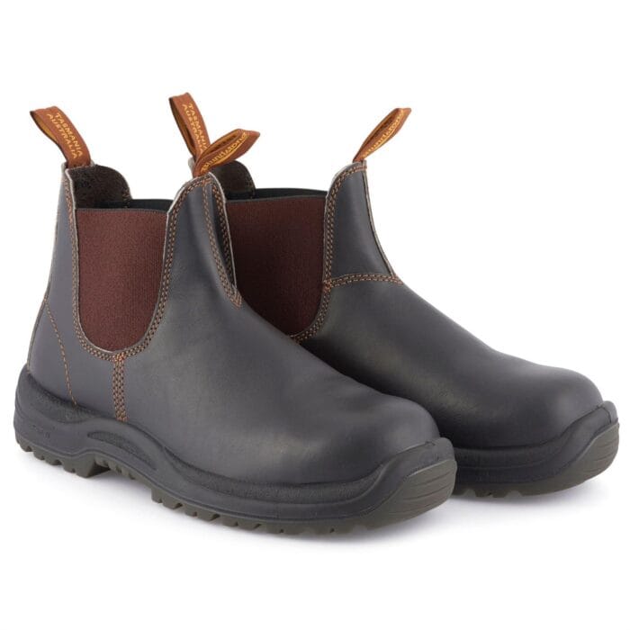 Bottines Chelsea Blundstone 192 en cuir marron à bout en acier - Knighthood Store