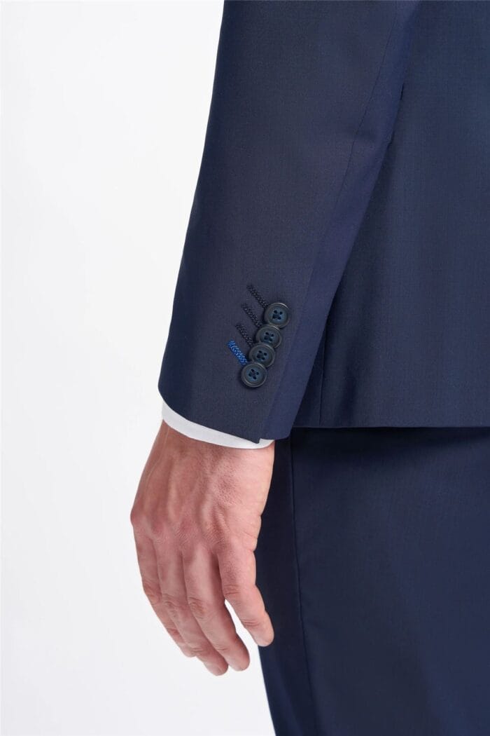 Men's Suit Navy Blue 2 Piece Double Breasted Tailored Fit Formal Wedding Dress - Image 4