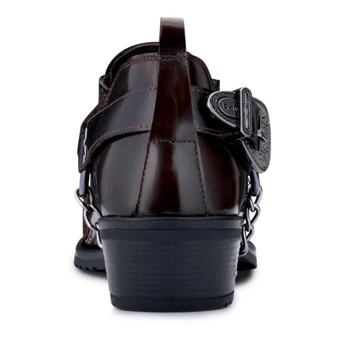 Zapatos estilo western de cuero genuino para hombre, con águila estadounidense, charol brillante, Wincklepickers, cinturón de cadena de metal, tacón cubano, vaquero de baile - Knighthood Store