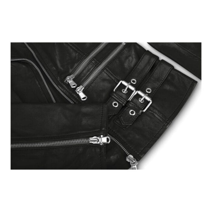 Giacca da motociclista da corsa in vera pelle blu morbida da donna e ragazza - Knighthood Store