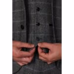Men's Grey Blazer Tweed Herringbone Wool Blend Sport Coat - Knighthood Store