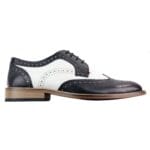 Mens Real Full Leather Gatsby Shoes Classic Leather 1920s Italian Smart Formal - Knighthood Store