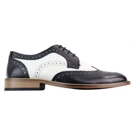 Mens Real Full Leather Gatsby Shoes Classic Leather 1920s Italian Smart Formal - Knighthood Store