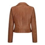 Damen Echtleder Bikerjacke Cross Zip Soft Slim Fit Brando Hellbraun Braun Schwarz Rot Gelb - Knighthood Store