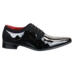 Chaussures homme en daim verni brillant, élégantes et formelles, à lacets, de créateur italien - Knighthood Store