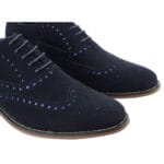 Scarpe brogue da uomo in vera pelle scamosciata e lacci, Gatsby Classic, anni '20, blu, marrone, vintage - Knighthood Store