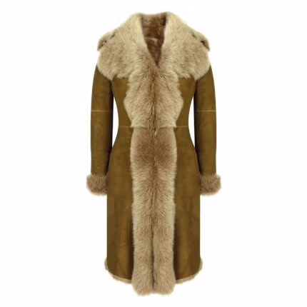 Womens Luxury Toscana 3/4 Coat Real Sheepskin Beaver Shearling Suede Jacket - Knighthood Store