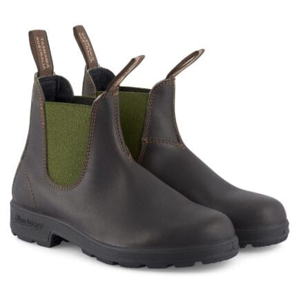 Blundstone 519 Stout Braun Olivgrün Leder Chelsea Boots Unisex Klassisch - Knighthood Store