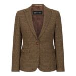 Women's Blazer Brown Tweed Tailored Fit Formal Jacket - Knighthood Store