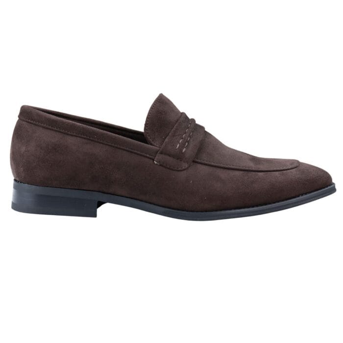Mocassini da uomo, scarpe eleganti eleganti in pelle scamosciata, foderate, senza lacci, nere e marroni - Knighthood Store