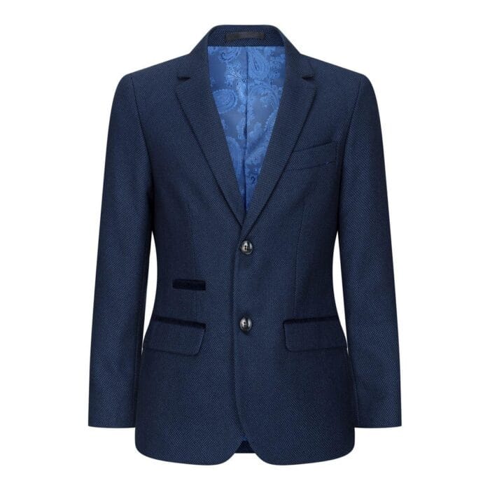 Traje de tweed azul marino de tres piezas para niño, estilo ojo de pájaro, elegante, formal, para boda, clásico, años 20 - Knighthood Store