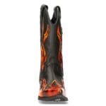 New Rock Unisex 7921-S2 New Rock Leather WEST Black Red Cowboy Leather Boots - Knighthood Store