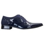 Chaussures homme en daim verni brillant, élégantes et formelles, à lacets, de créateur italien - Knighthood Store
