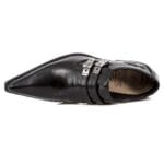 New Rock M-2246-S14 NewMAN SHOES Black Leather Buckle Steel Heel - Knighthood Store