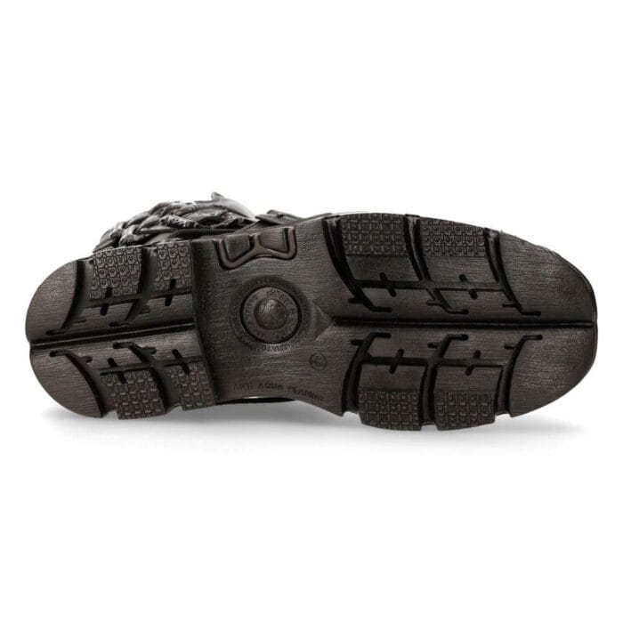 Botas de media caña de cuero negro New Rock 391-S18 - Tienda Knighthood