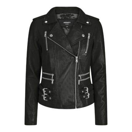 Womens Ladies Girls Soft Blue Real Leather Racing Biker Style Jacket - Knighthood Store