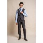 Abito classico da uomo grigio scuro 3 pezzi, vestibilità su misura - Knighthood Store
