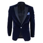 Mens Soft Velvet 1 Button Dinner Jacket Tuxedo Blazer Smart Casual Tailored Fit - Knighthood Store