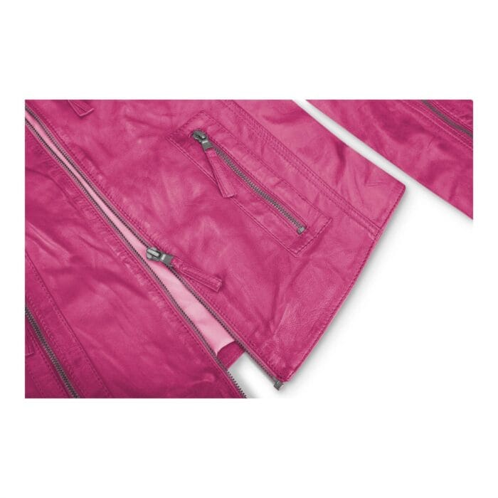 Damen Bikerjacke aus echtem Leder in Slim Fit, Marineblau - Knighthood Store