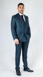Traje de dos piezas color oliva para hombre, cruzado, a cuadros, formal - Knighthood Store