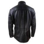 Chaqueta safari de cuero auténtico 3/4 para hombre, negra y marrón, con cremallera, para caza en invierno - Knighthood Store
