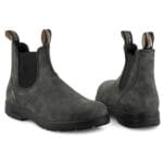Bottines Chelsea Blundstone 2055 en cuir noir rustique vintage, style rétro à enfiler - Knighthood Store