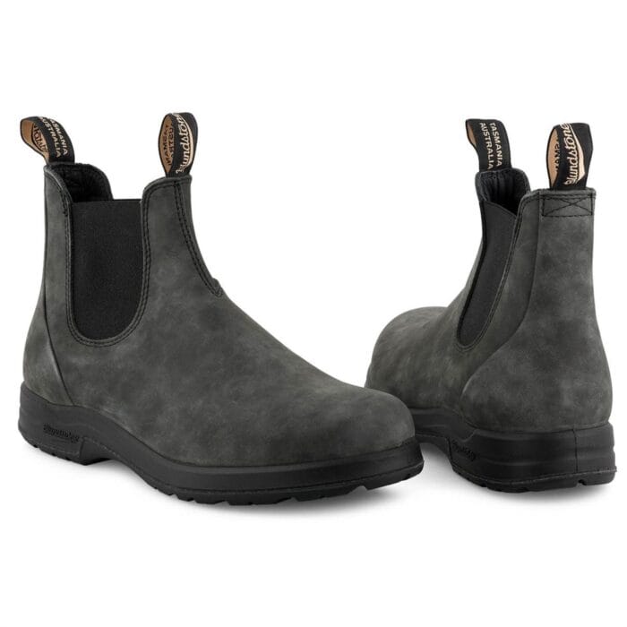 Blundstone 2055 Rustic Black Vintage Leather Chelsea Terrain Boots Slip On Retro - Knighthood Store