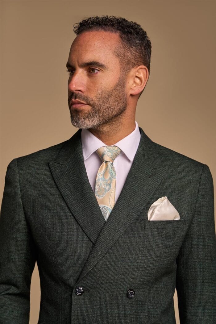 Blazer da uomo verde oliva doppiopetto su misura - Knighthood Store