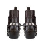 Bottines de cowboy en cuir véritable pour homme, style western, avec chaîne et talon - Knighthood Store