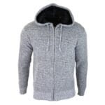 Chaqueta con capucha para hombre, forro polar, tejido de punto, cálida, informal, con cremallera, para invierno - Knighthood Store