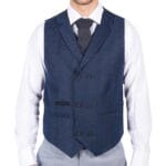 Chaleco cruzado clásico Gatsby Blinders de tweed de espiga para hombre - Tienda Knighthood