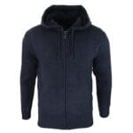 Chaqueta con capucha para hombre, forro polar, tejido de punto, cálida, informal, con cremallera, para invierno - Knighthood Store