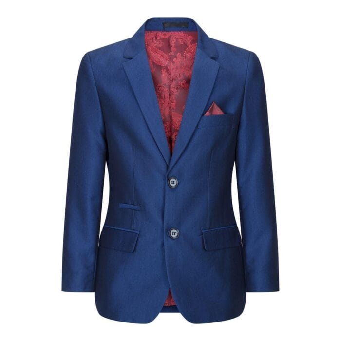 Traje de boda azul brillante de 3 piezas para niño, corte entallado, elegante y formal - Knighthood Store