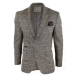 Blazer Blinders da uomo in tweed a spina di pesce, grigio, blu navy e marrone, vestibilità vintage - Knighthood Store