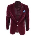Herren-Blazer aus Samt, Anzugjacke, 2 Knöpfe, elegant, leger, formell, maßgeschneiderte Passform – Knighthood Store