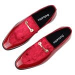 Mocassins pour homme, doublés en cuir, à enfiler, en velours, chaussures habillées, noires, bleues et rouges - Knighthood Store