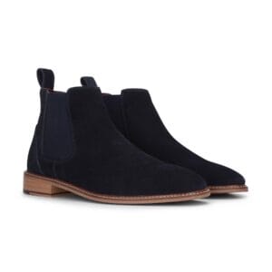 Bottines Chelsea à enfiler en daim bleu marine pour homme - Knighthood Store