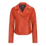 Damen Echtleder Bikerjacke Cross Zip Soft Slim Fit Brando Hellbraun Braun Schwarz Rot Gelb - Knighthood Store