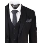 Abito da uomo nero 3 pezzi, classico, corto, regolare, lungo, elegante, formale, su misura - Knighthood Store